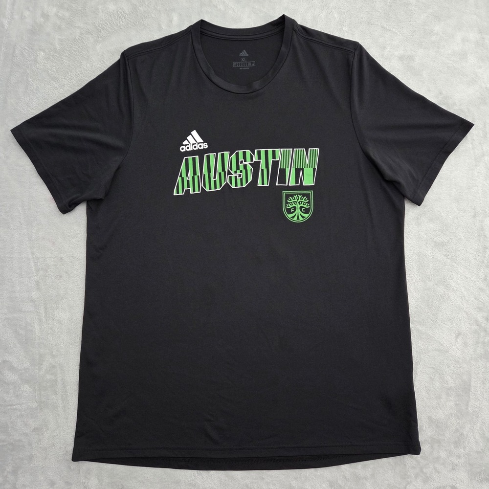 AUSTIN FC MLS Performance Tee Adidas Aeroready T-Shirt Men’s XL Black Texas